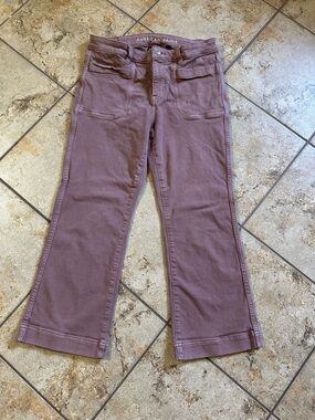 American Eagle Outfitters Mauve Cropped Wide-Leg Pants 6Short